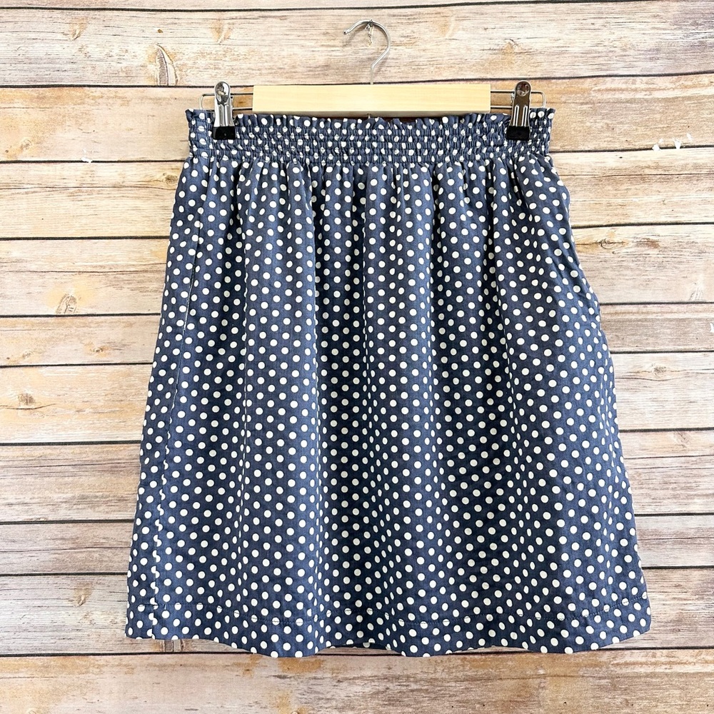 Comme Toi Skirt Women’s Size Small Blue Ivory Polka Dot Pull On